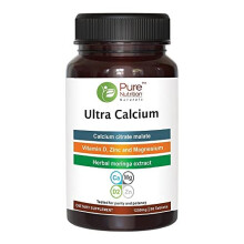 Pure Nutrition Ultra Calcium Citrate 1000mg Highly absorbable Calcium Supplement with Calcium Citrate Malate Vitamin D Zinc and Magnesium 1 Tablet