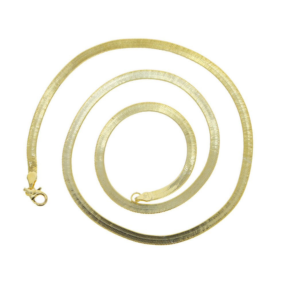 (Gold Color White-41Cm 40Cm) 3Mm Wide Snake Chain Choker Necklace For Women Lady Real 925 Sterling Silver Layer Necklaces For Punk Styles Jewelry Multicoloured