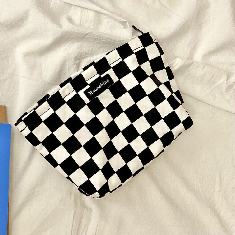 Version and Lattice Cosmetic Bag Large Capacity Storage Bag Portable Chessboard Wash Bag