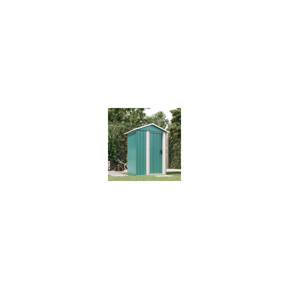 (green) vidaXL Garden Shed Outdoor Storage House Patio Tool Organiser Galvanised Steel