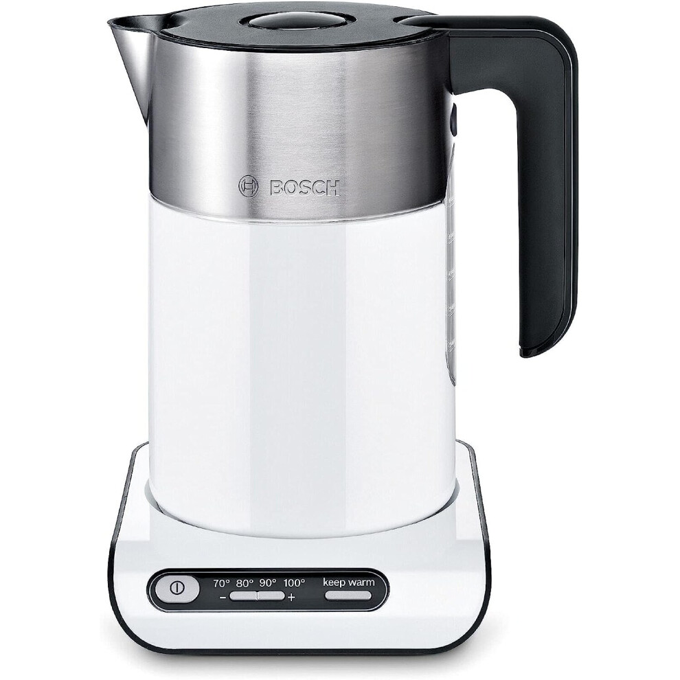 Bosch Styline TWK8631GB Variable Temperature Cordless Kettle, 1.5 Litres,3000W - White