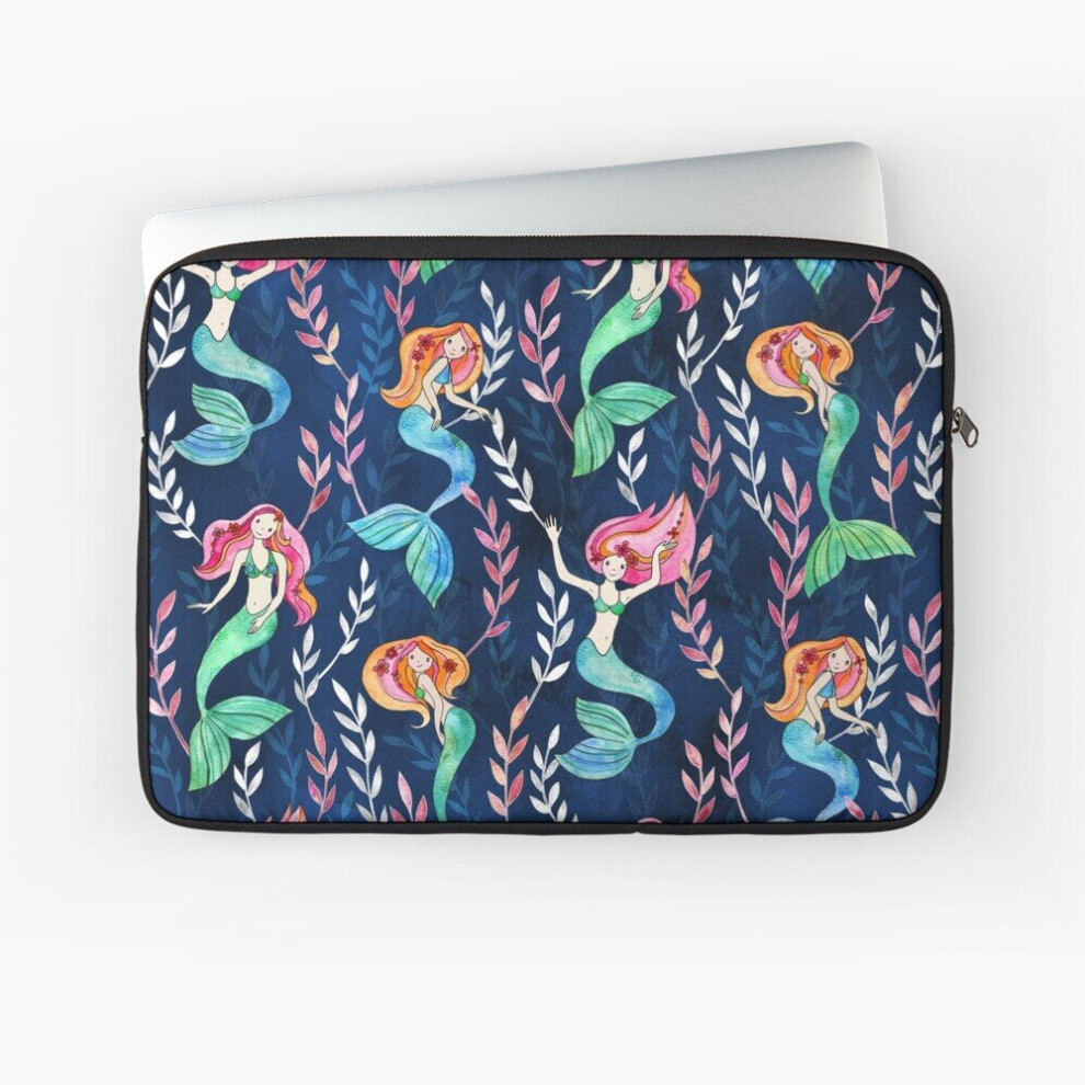 Laptop Sleeve Merry Mermaids In Watercolor 10 12 13 15 17 Inch Case Notebook Tablet Carrying Bag Cover 7802738466614