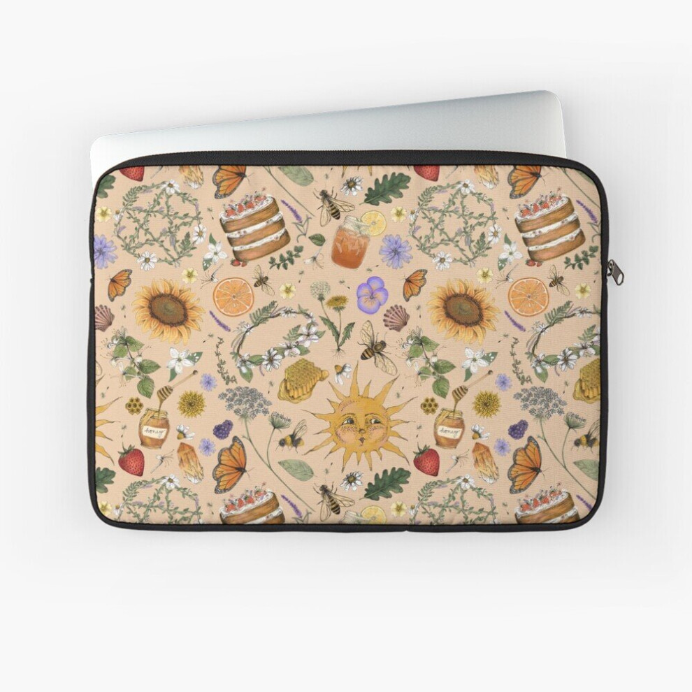 Laptop Sleeve Litha Pattern- Tan 10 12 13 15 17 Inch Case Notebook Tablet Carrying Bag Cover 7802738418927