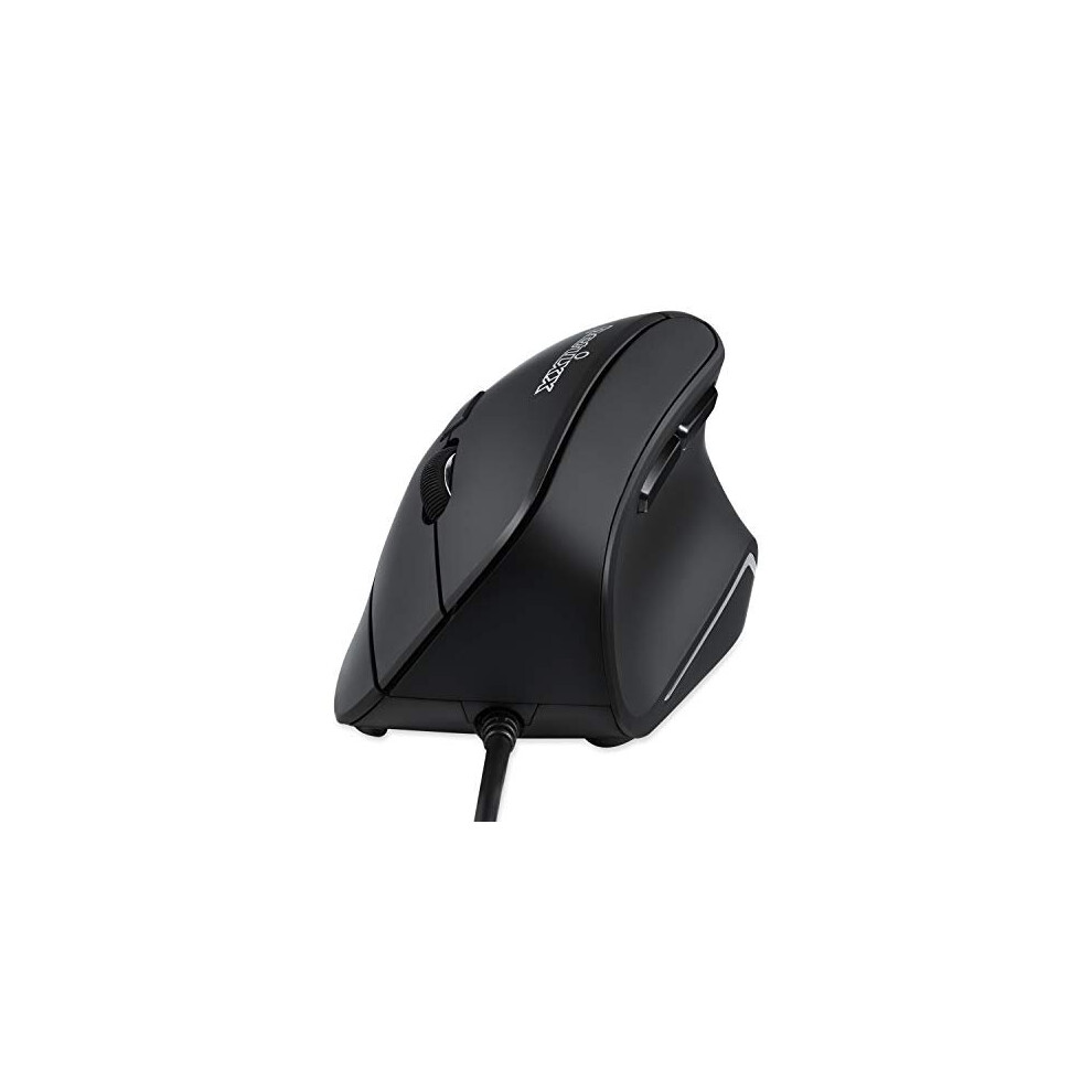 PERIMICE-515II Wired Ergonomic Vertical Mouse - 1000/1600 DPI - Right Handed Natural Ergonomic Vertical Design