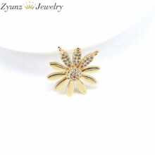 10PCS, CZ sun flower pendant, cubic zirconia flower necklace Pendant