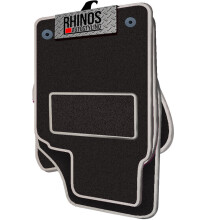 TAILORED TO FIT VAUXHALL CORSA E SRi (2015-2019) - FULL SET OF TAILORED LUXURY INTERIOR FLOOR CAR CARPET MATS - BLACK MAT + LIGHT GREY LEATHER EDGING