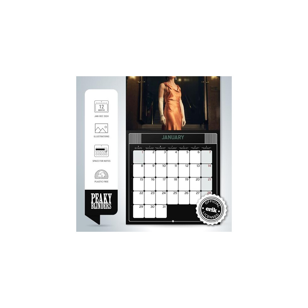 Peaky Blinders Wall Calendar 2024 12" x 12" 12 Month Planner Square