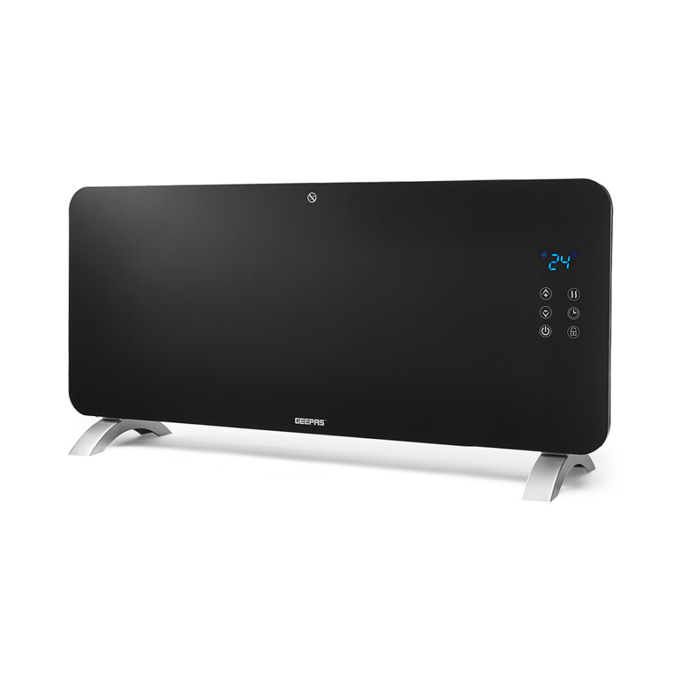 Geepas Smart Panel Heater 2000W Tempered Glass Overheat Protection
