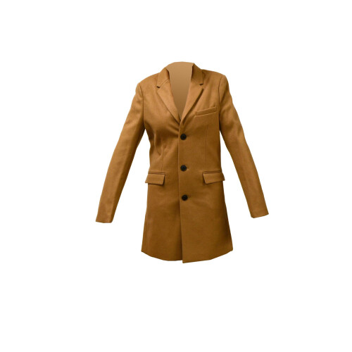 (L) Burton Wool Mix Camel  Coat 3/4 Length