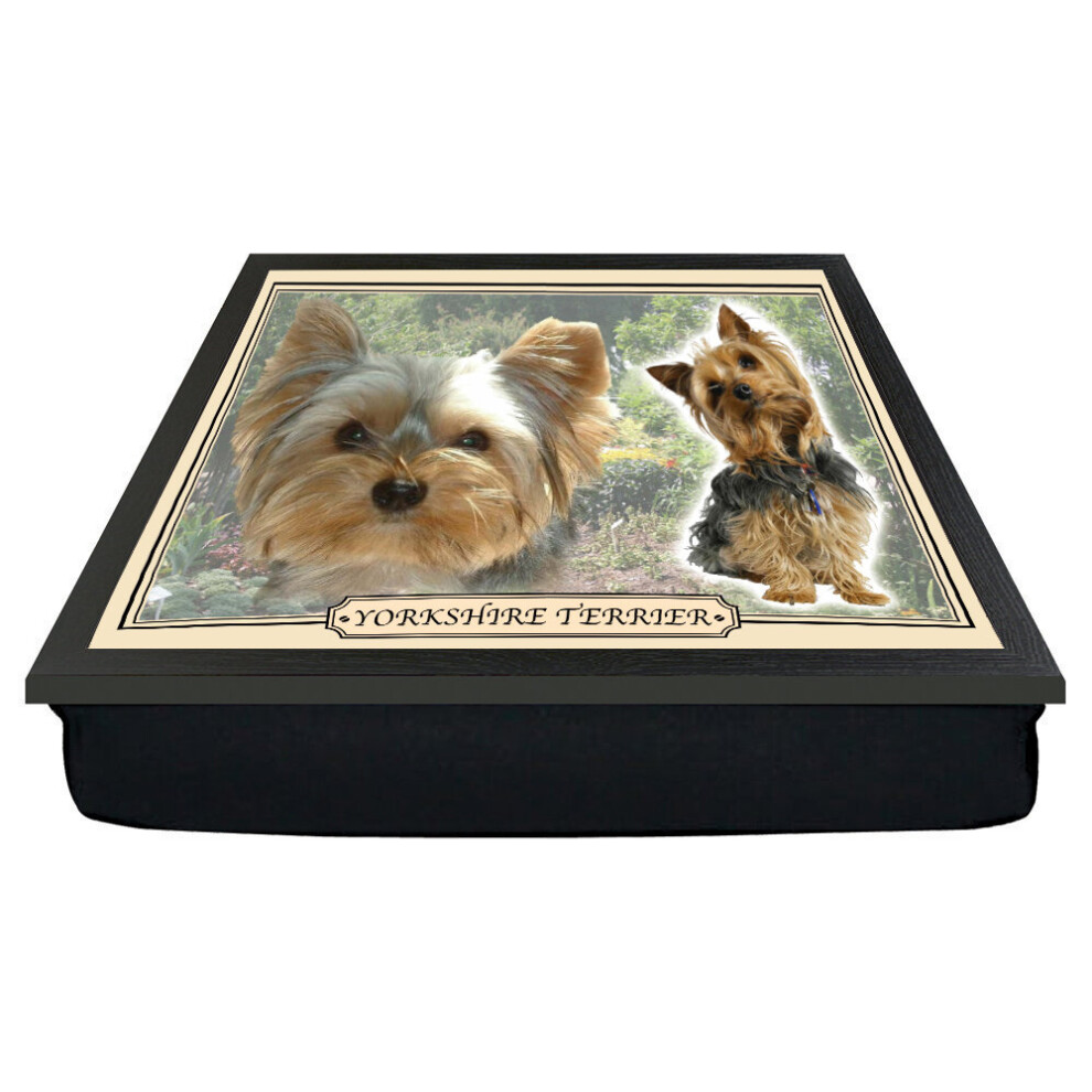 Personalised Gift Products Yorkshire Terrier Dog Breed Cushion Lap Tray Gift