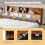 Casart King Platform Bed Frame Upholstered Slat Bed W/ Storage Headboard 4