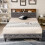 Casart Double Platform Bed Frame Upholstered Slat Bed W/ Storage Headboard 10