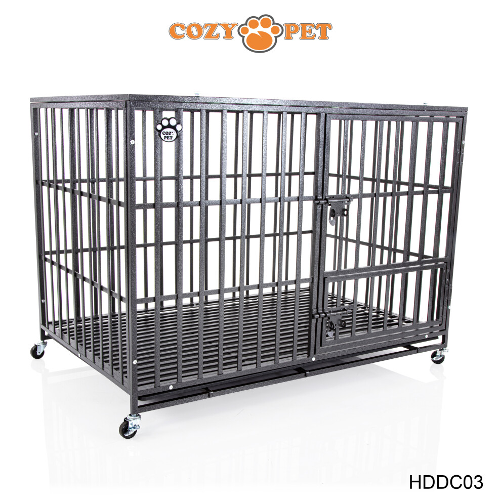 Cozy Pet Heavy Duty Dog Cage By Steel Crate Vet Groomers Commercial Use Kennel Hddc03 Black