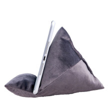 (Gray) Tablet Pillow Phone Stand Holder Kindle Book eReading Multi-angle Soft Velvet Pillow
