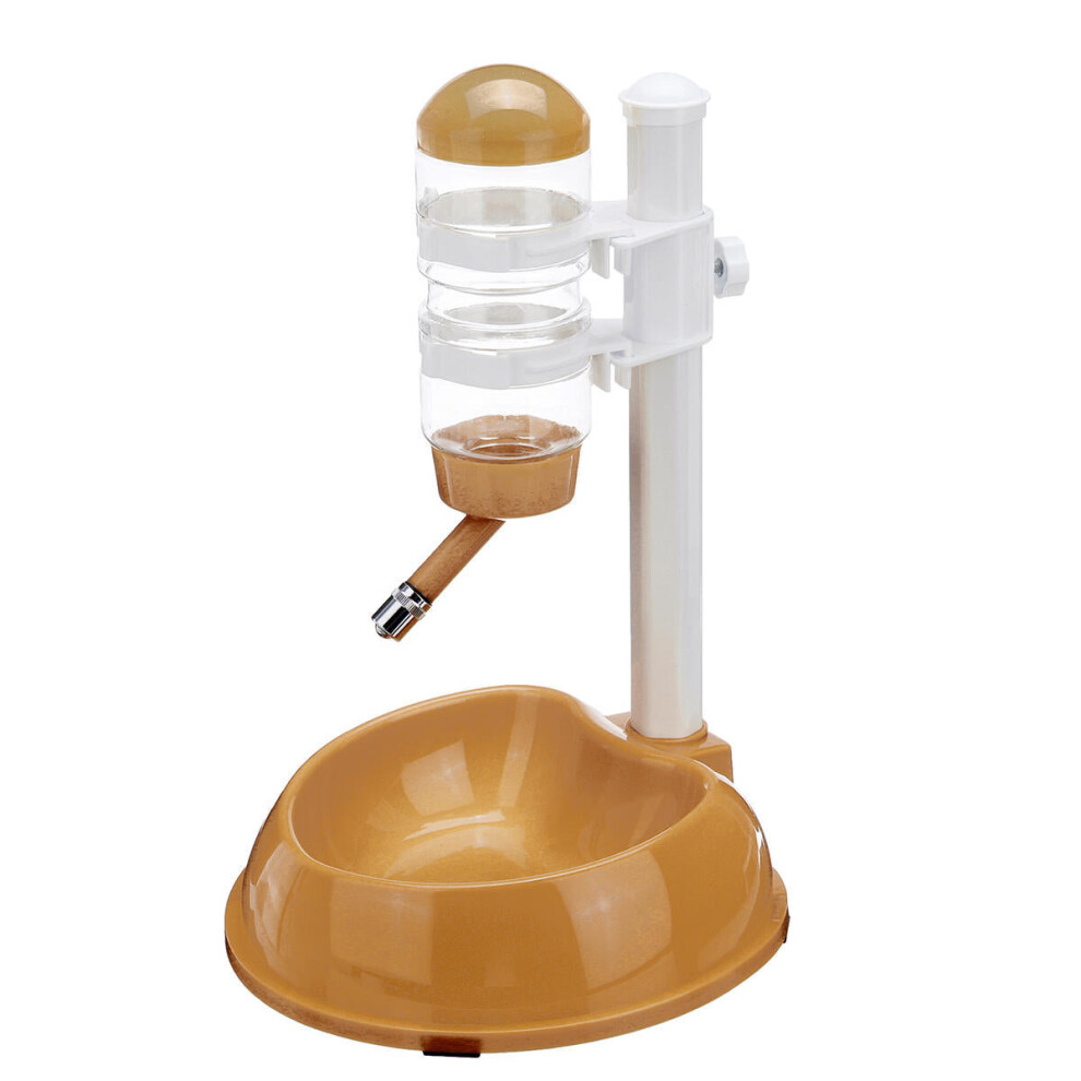 (Brown, without feeder bin) Automatic Pet Water Drinker Cat Dog Bowl Fountain Bottle Food Feeder Dispenser