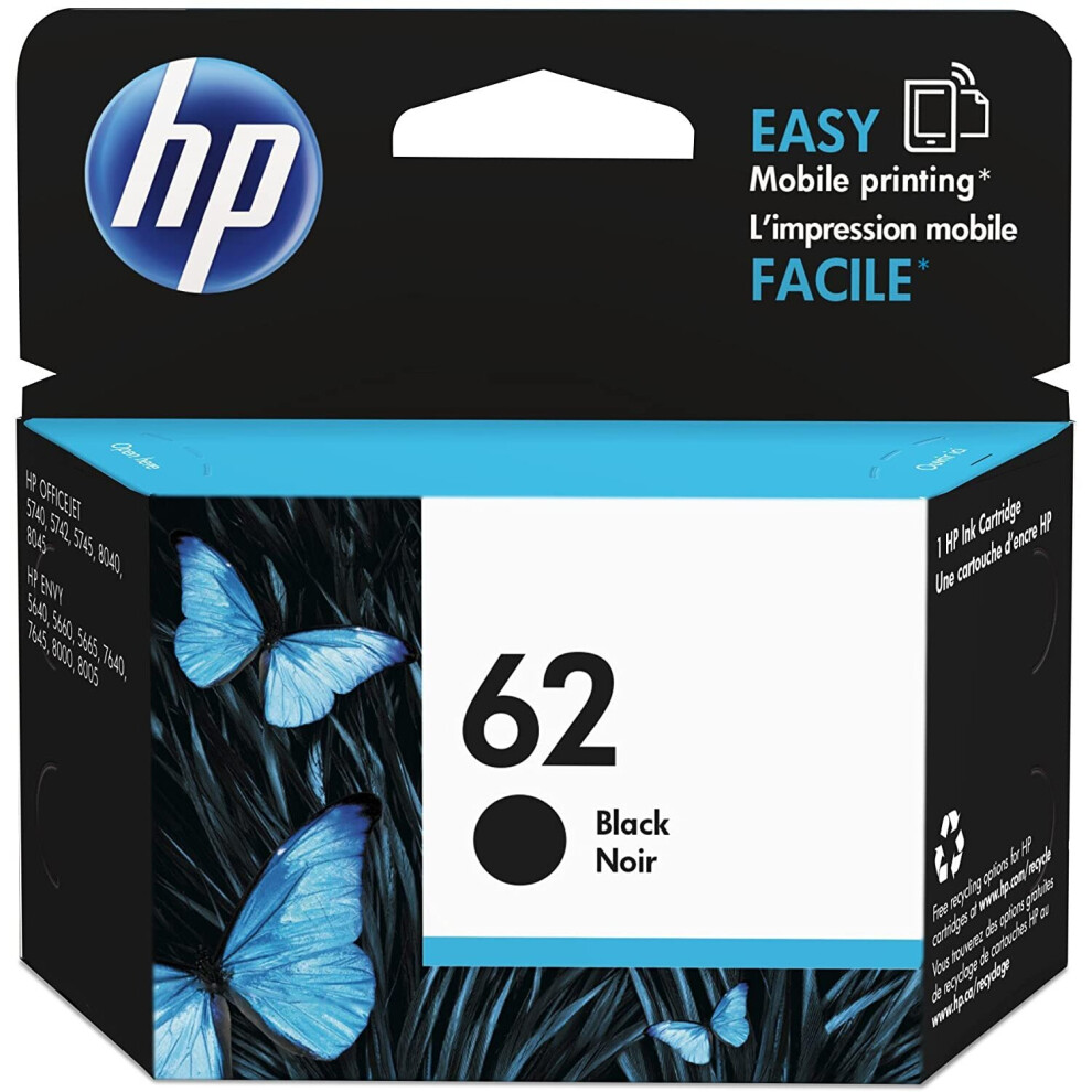 HP 62 Black Ink Cartridge - ink cartridges (Black, Standard, HP, ENVY 5640 e-AiO, ENVY 7640 e-AiO, Officejet 5740 e-AiO, Thermal Inkjet)