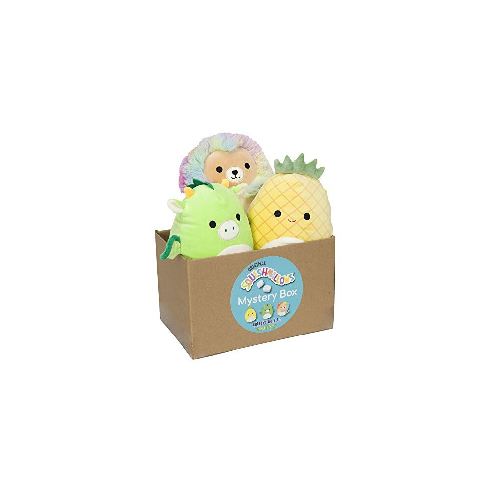 Squishmallows Official Kellytoy Plush 8" Plush Mystery Box Three Pack - Styles Will Vary in Surprise 8" Plush Box That Includes Three 8" Plu