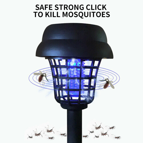 2Pcs Solar Powered LED Light Mosquito Pest Bug Garden Zapper Insect Killer Lamp 2