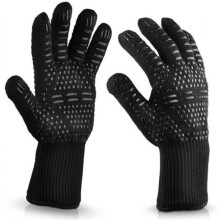 300-500 Centigrade Extreme Heat Resistant Bbq Gloves- Black