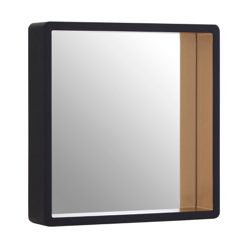 Premier Housewares Premier Housewares Large Black Wall Mirror with Gold Edge 1