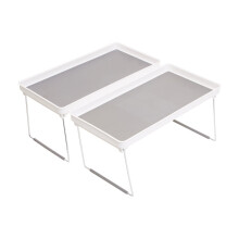 Durable Set Of 2 Cabinet Racks, Stylish 2 Cabinet Racks For Kitchen, Adjustable Robust Racks For Kitchen