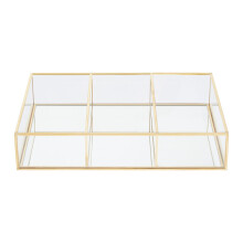 Premier Housewares 3 Compartments Clear Glass Makeup Organiser