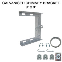 9" x 9'' Inch Galvanised Steel Chimney Mounting Bracket & Lashing Kit for Mast