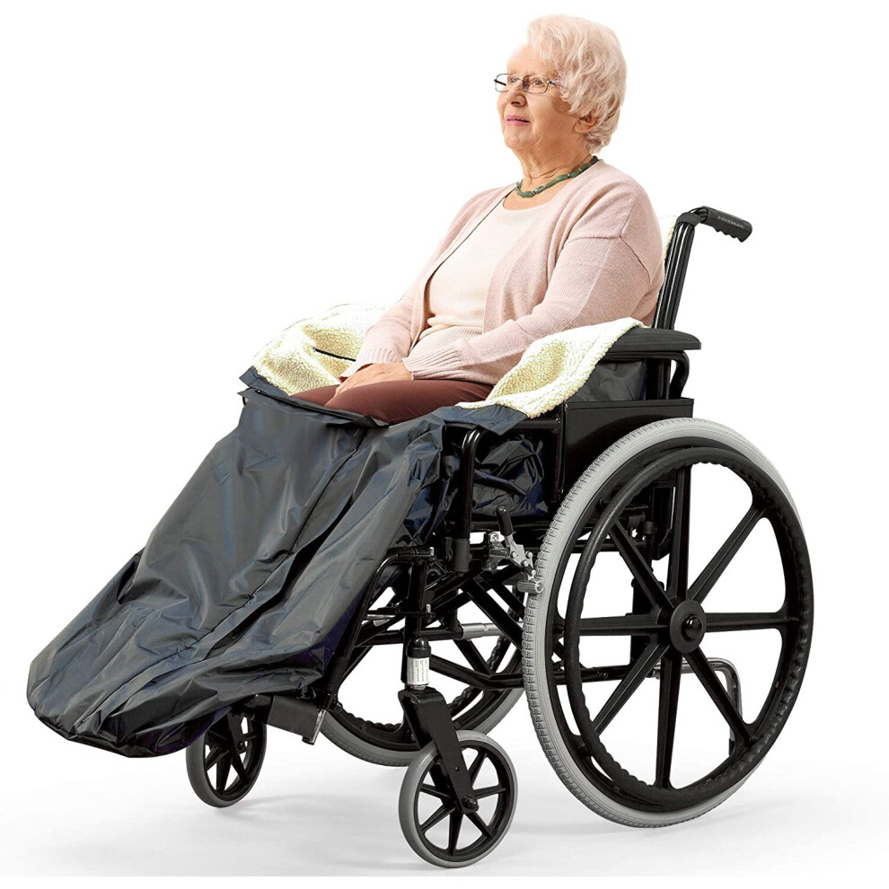 Fleece Lined Lower Body Wheelchair Cover with Inside Pocket & Easy Zip