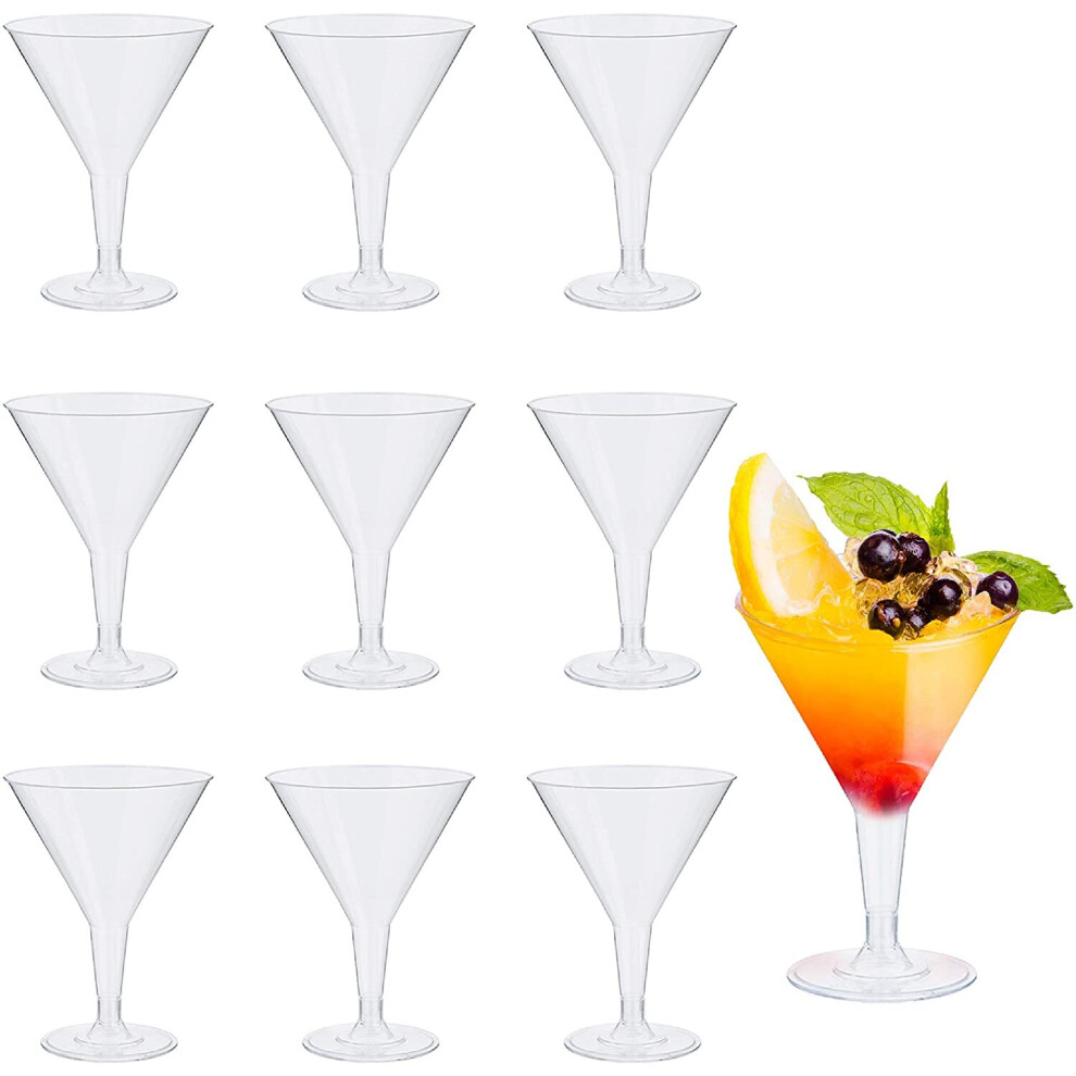 48 Premium Multi-Use Plastic Martini Glasses - 210ml