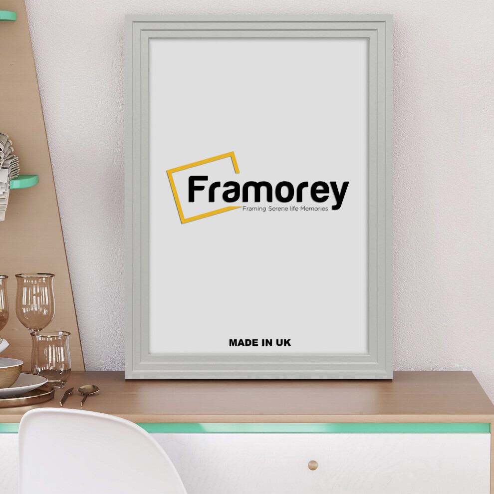 (17x11 Inch) Grey Photo Frames / Picture Frame / Handmade Wood Effect Step Style Frame / Wall Art Poster Frames / Various Size-image-OPC-P8ZGS2P-NEW