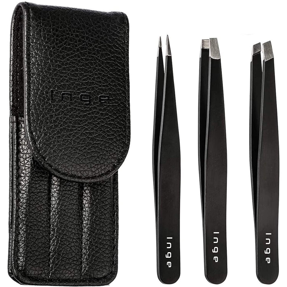 Inge Eyebrow Tweezers/Hair Removal/Facial Hair Tweezers/Pluckers Male Female Tweezers Ideal For Splinters, Blackheads, Ingrown Hair, First Aid - 3