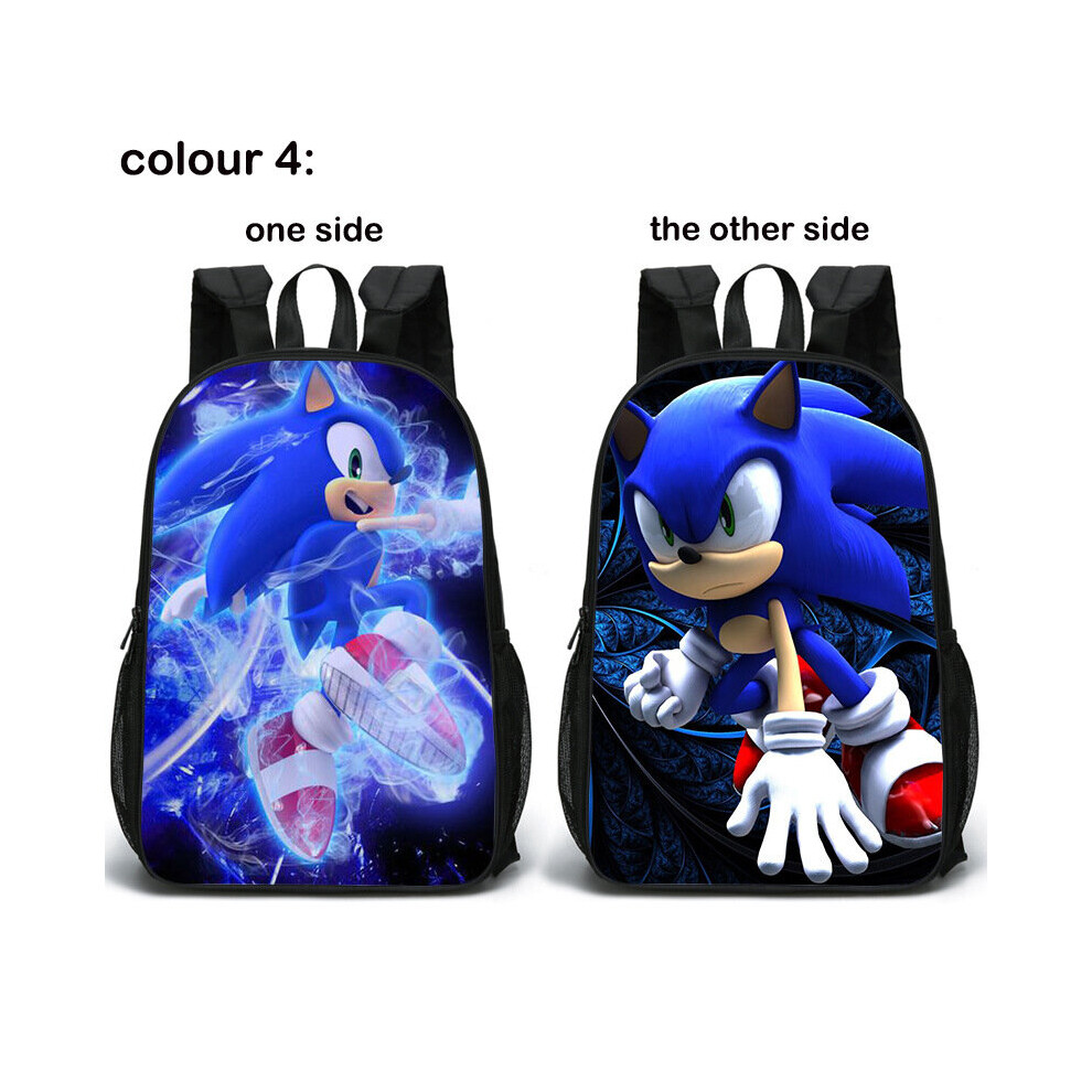 (C4) Sonic The Hedgehog School Bag Double-sided Backpack Kids Gift