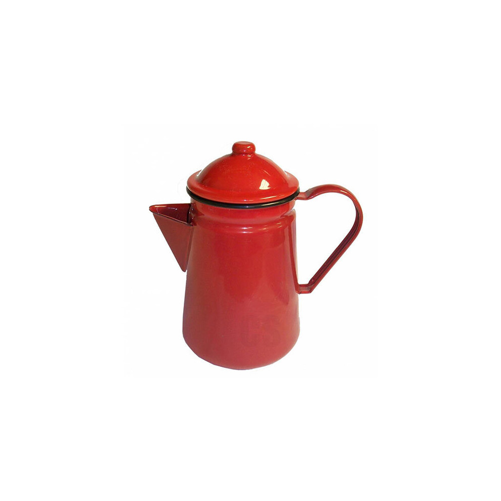 (Red) Enamel Coffee Pot Stove Top Kettle Jug Falcon