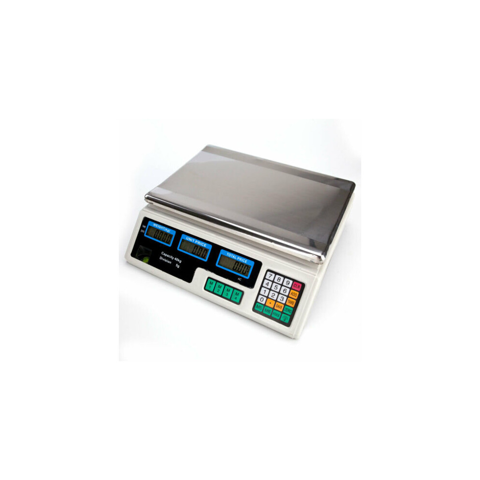 Vchdush 40Kg Digital Scale Electronic Price Computing Vegetable Commercial Retail Weight