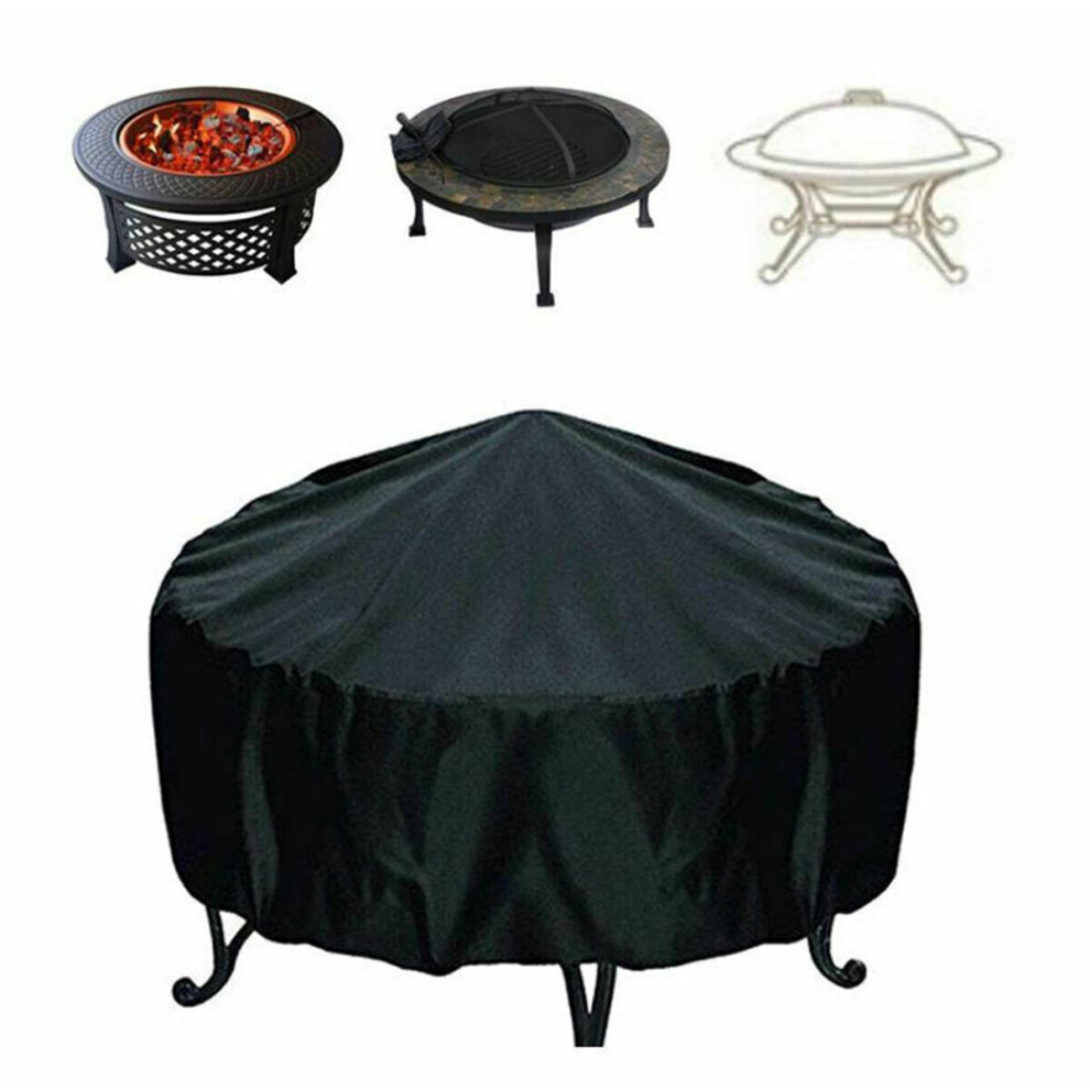 (77*58cm) Outdoor Garden BBQ Grill Cover Rainproof Dustproof UV Resistant Round Grill Cover Round Table Protective Cover