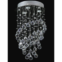 A1A9 Crystal Chandeliers Ceiling Lights, Modern K9 Crystal Spiral Droplets Chandelier Chrome Flush Mount Pendant LED Lamp for Living Room Bedroom