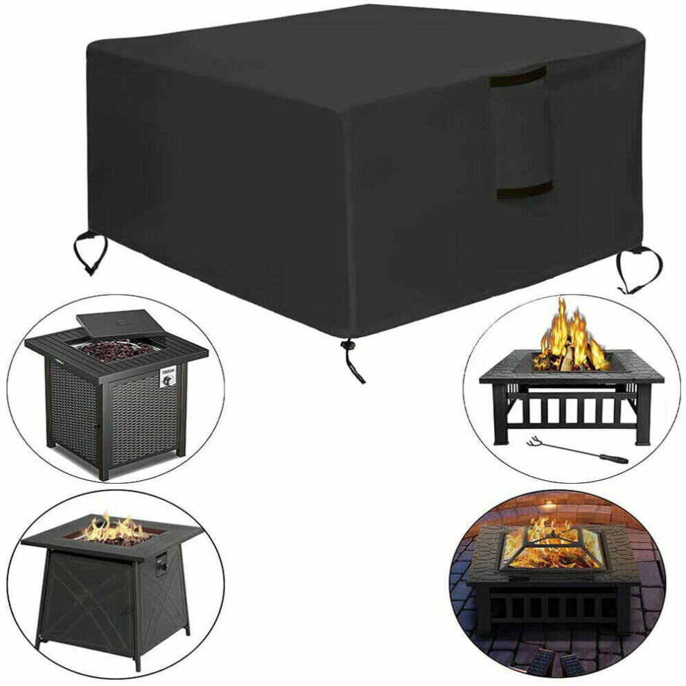 (S) 30~50" Oxford Cloth Fire Pit Cover Patio Square Table Cover Grill BBQ Gas Waterproof Anti Crack UV Protector