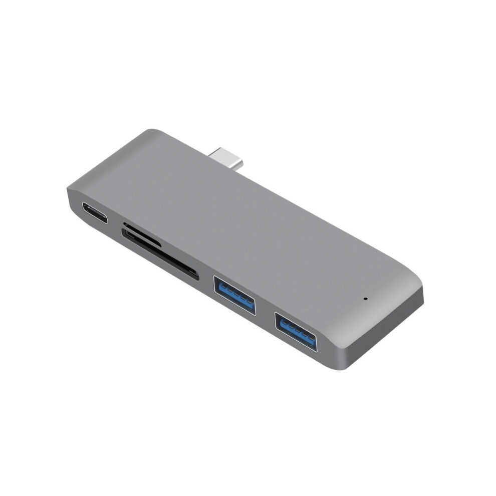 (Grey) 5-in-1 USB-C Docking Station Splitter MacBook HUB Converter Adapter With USB-C PD Power Delivery *1 USB3.0*2 Memory Card Reader