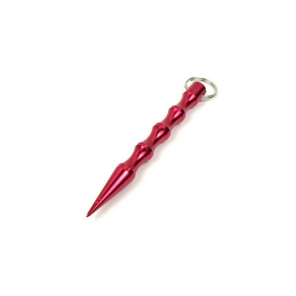 (Red) Pointed Kuboton Rod Keychain Key Ring EDC Outdoor Self Defend Tool