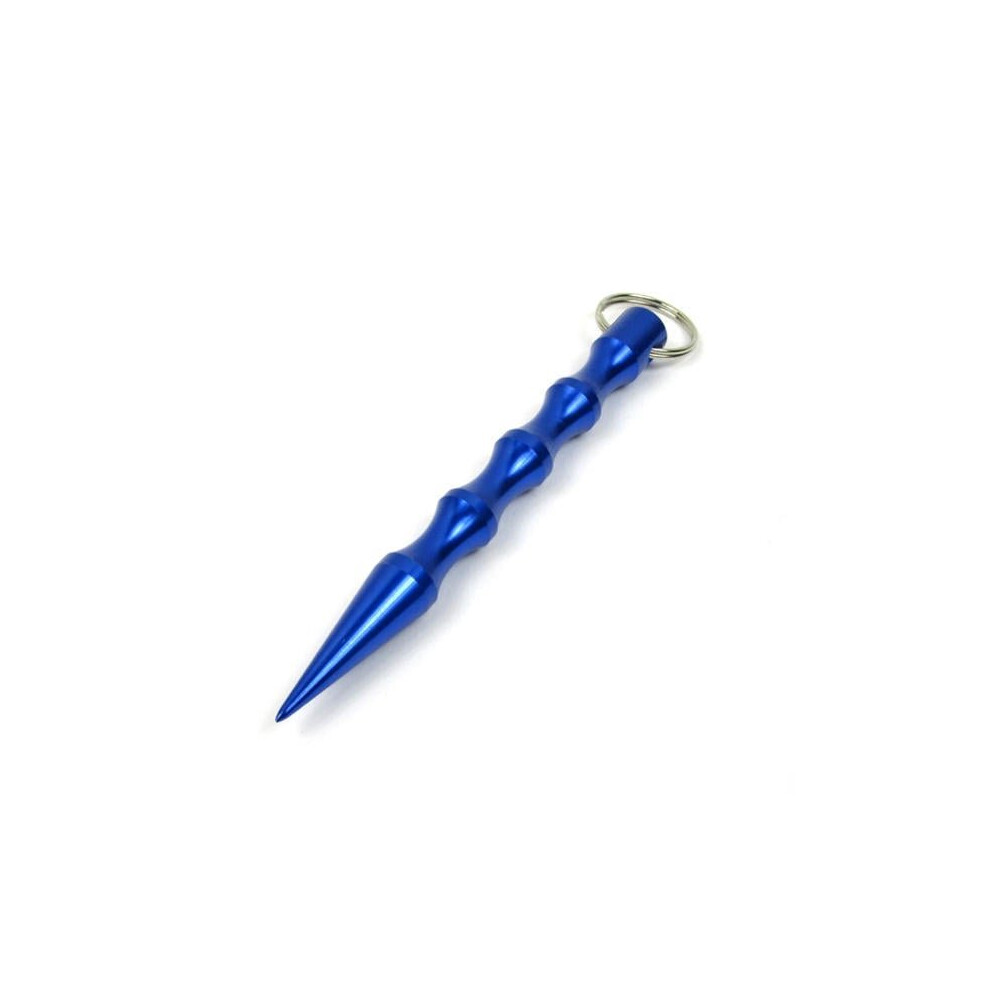 (Blue) Pointed Kuboton Rod Keychain Key Ring EDC Outdoor Self Defend Tool