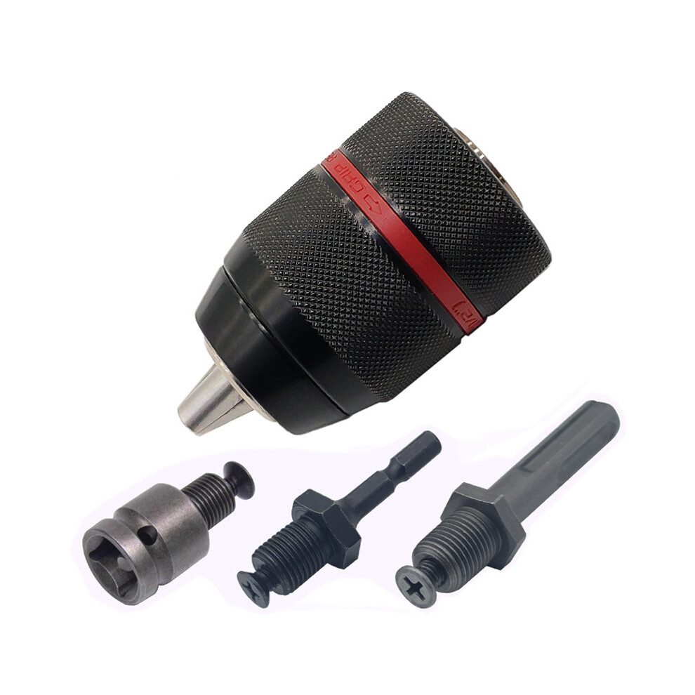 (E) 2-13mm Keyless Drill Chuck Hex Shank SDS Socket Square Self-tightening Chuck Electric Hammer Electric Drill Conversion Chuck