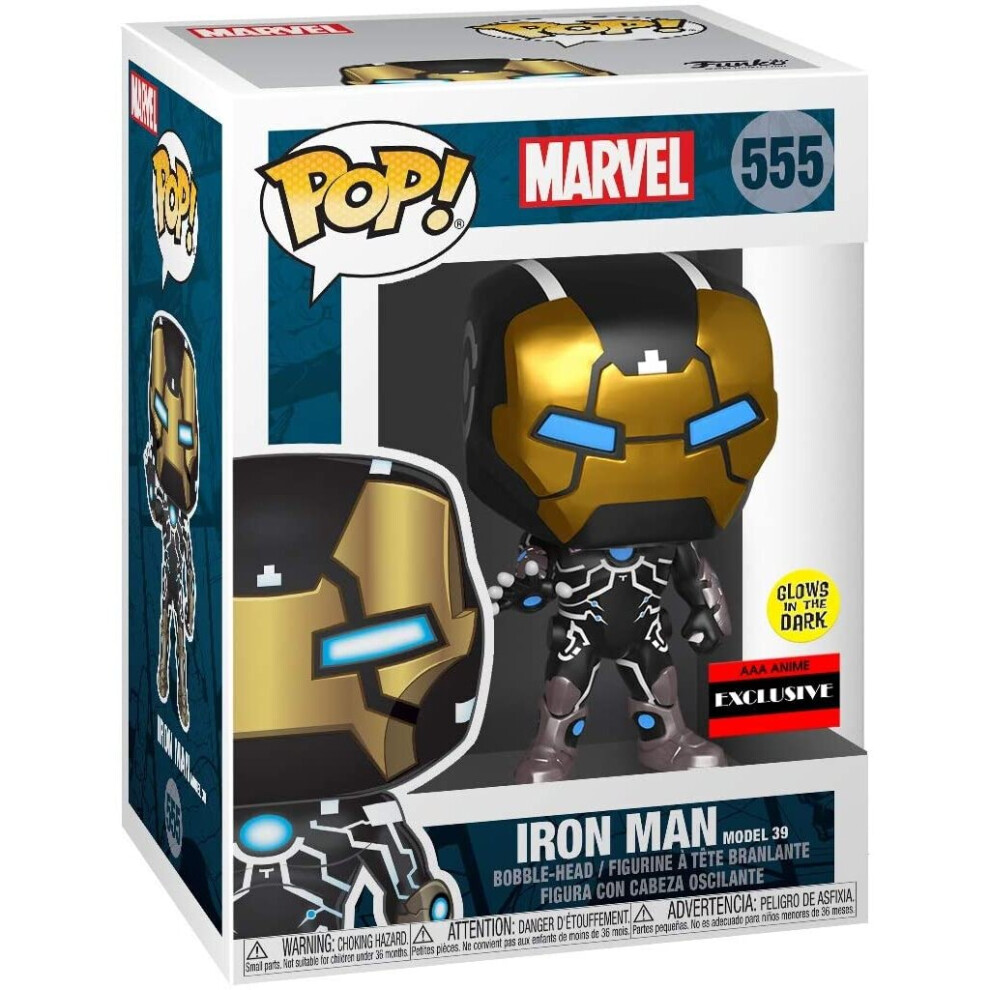 Funko Pop! Marvel 80th Anniversary - Iron Man Model 39 Bobble-Head (Glow in the Dark)