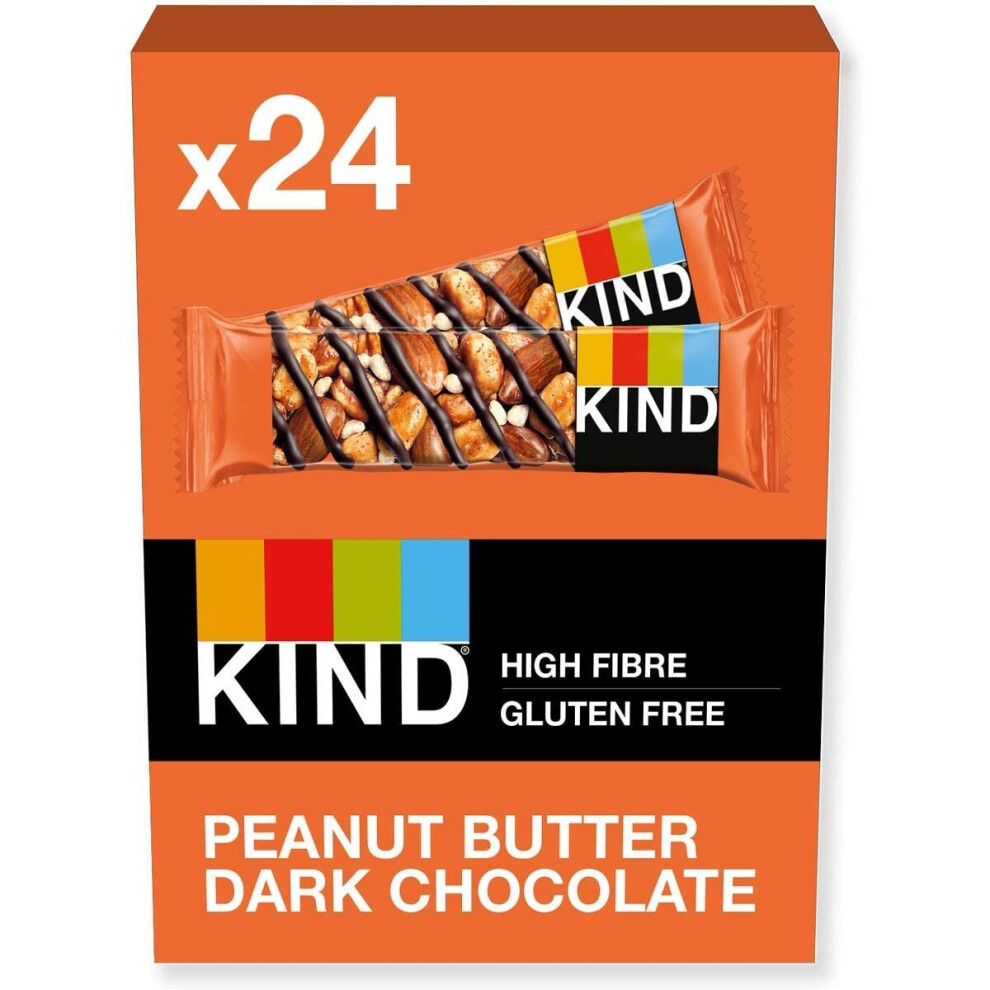 KIND Bars, Healthy Gluten Free & Low Calorie Snack Bars, Peanut Butter & Dark Chocolate, 24 Bars