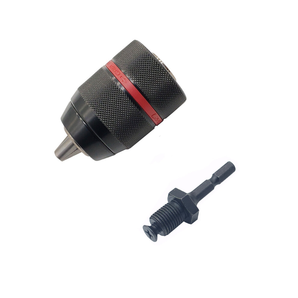 (C: Drill Chuckâ + Hex Handle) 2-13Mm Keyless Drill Chuck Hex Shank Sds Socket Square Self-Tightening Chuck Electric Hammer Electric Drill Conversion 3654659294654