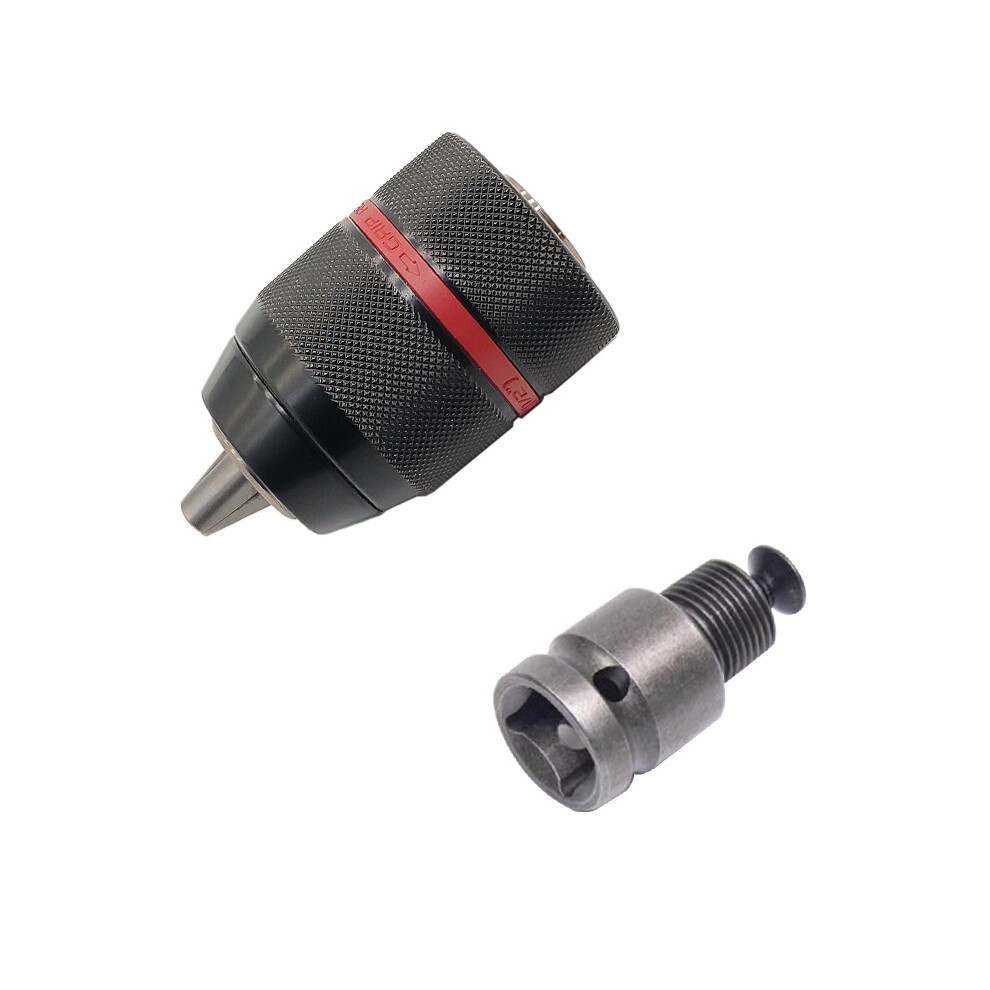 (D: Drill Chuck+ Square Adapter) 2-13mm Keyless Drill Chuck Hex Shank SDS Socket Square Self-tightening Chuck Electric Hammer Electric Drill Conversio