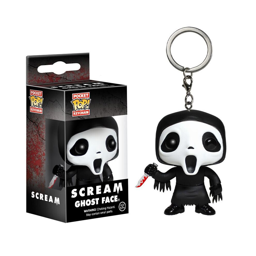 (Ghost Face) Funko Pop Keychain Chucky Pennywise Elvira Castile Dwight Kenny Dementor Pendant