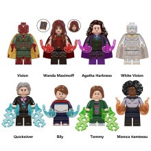 (8Pcs) 8Pcs Wanda Vision Quicksilver Building Blocks Minifigure Model Toys Kids Gift