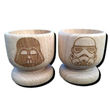 Fastcraft Star Wars Inspired Darth Vader Stormtrooper Wooden Egg Cups House Warming Present Fan Gift Idea Eggcup (Set Of 2)