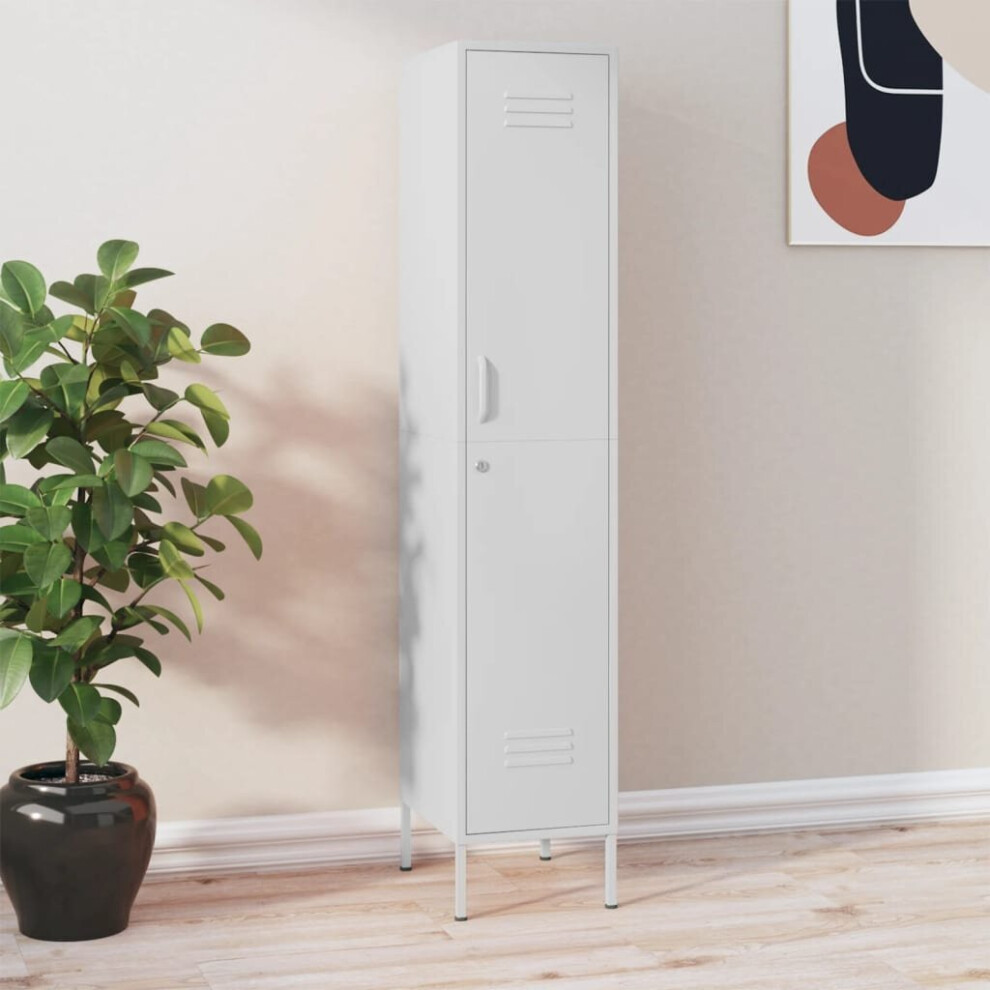 Vidaxl Locker Cabinet White Steel Storage Office Furniture Cabinet Organiser