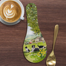 Collie & Sheep Melamine Spoon Rest Heat Resistant Tidy Kitchen Utensil Rest Tool